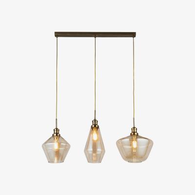 The Range Apalachi Antique Brass and Champagne 3Lt Bar Pendant  - Antique