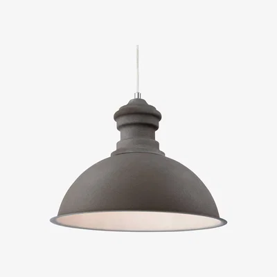 The Range Aztec 1 Light Dome Ceiling Pendant Rough Sand Concrete, E27 - Rough Sand Concrete