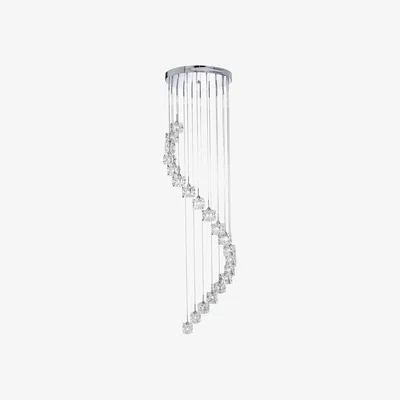 The Range Ice Cube Integrated LED 20 Light Spiral Cluster Pendant Chrome Finish - Chrome