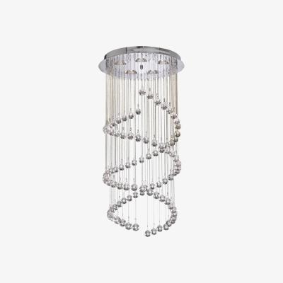 The Range Hallway 5 Light Spiral Cluster Pendant Chrome with Crystals, G9 - Chrome / 4.5kg
