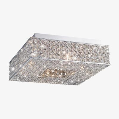 The Range Piazza Flush Ceiling Square 4 Light Polished Chrome, Crystal - Polished Chrome