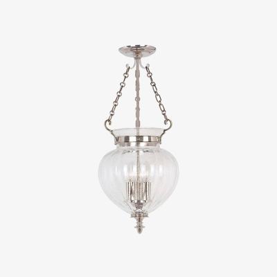 The Range Finsbury Park 3 Light Medium Ceiling Lantern Pendant Polished Nickel, E14 - Polished Nickel