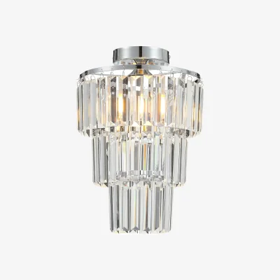 The Range Multi Layered Crystal Mount Ceiling Light - Silver