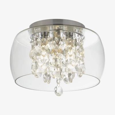 The Range 3 Light Bathroom Flush Ceiling Light Chrome, Crystal IP44, G9 - Chrome