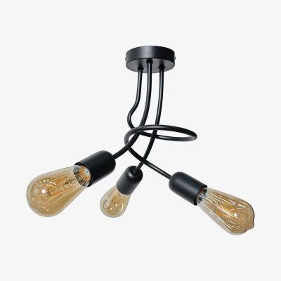 The Range Industrial 3-Way Matt Black Ceiling Light Fitting - Black