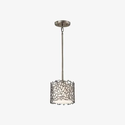 The Range Silver Coral 1 Light Ceiling Mini Pendant Classic Pewter, E27 - Classic Pewter