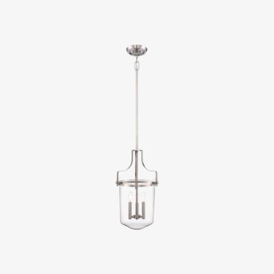 The Range Penn Station 3 Light Ceiling Pendant Brushed Nickel, E14 - Brushed Nickel