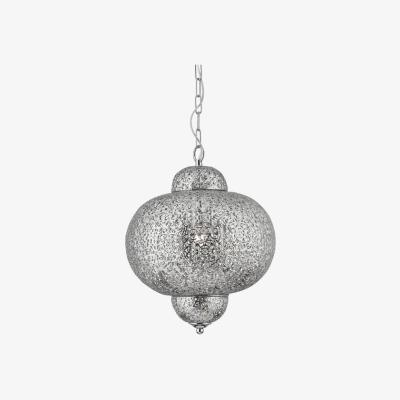 The Range Fretwork 1 Light Moroccan Ceiling Pendant Shiny nickel, E27 - Shiny nickel