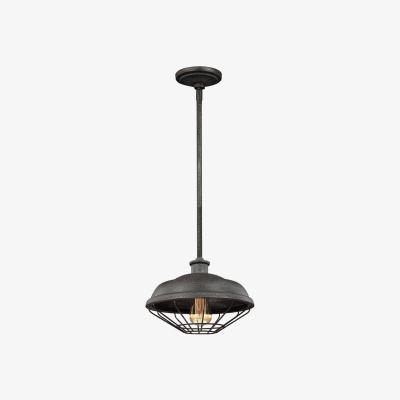 The Range Lennex 1 Light Ceiling Pendant Grey Metal, E27 - Grey Metal