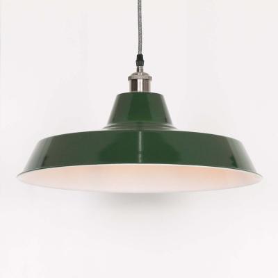 The Range Large British Green Ceiling Pendant Light Factory Style - British Green