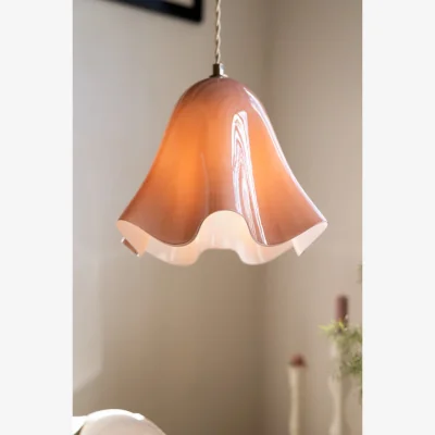 Rockett St George Blush Wavy Glass Pendant Light