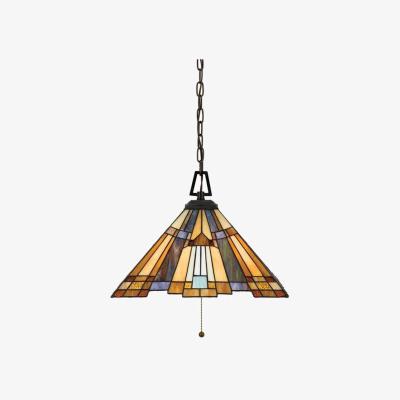 The Range Inglenook 3 Light Ceiling Pendant Bronze, Tiffany, E27 - Bronze / 43.2cm