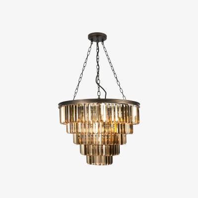 The Range Visconte Ingot 10 Light Crystal Ceiling Pendant - Bronze