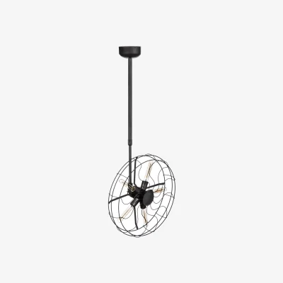 The Range Trissoni Vintage Fan Design Ceiling Light - Black