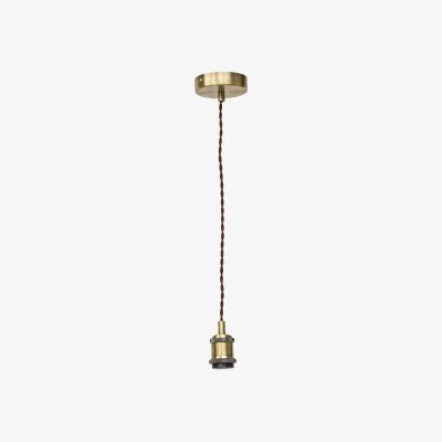 The Range Flex Ceiling Single Pendant Light - Antique Brass Plate
