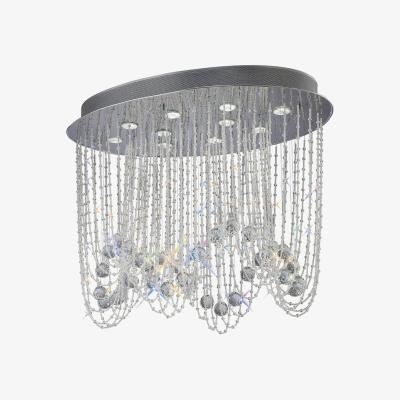 The Range Camilla Ceiling Oval 10 Light Polished Chrome, Crystal - Polished Chrome