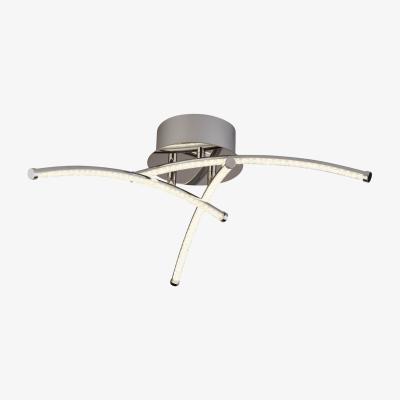 The Range CGC ASSCHER Chrome LED 3 Twist Bar Flush Ceiling Light - Chrome