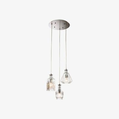 The Range Decanter 3 Light Ceiling Cluster Pendant Chrome, Clear Decorative Glass, E14 - Clear Decorative Glass