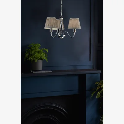 The Range Laura Ashley Ellis 3 Light Pendant Chrome Crystal