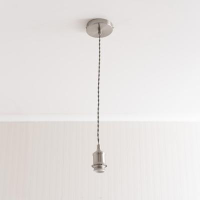 The Range Shaw Adjustable Single Pendant Ceiling Lampholder - Brushed Chrome