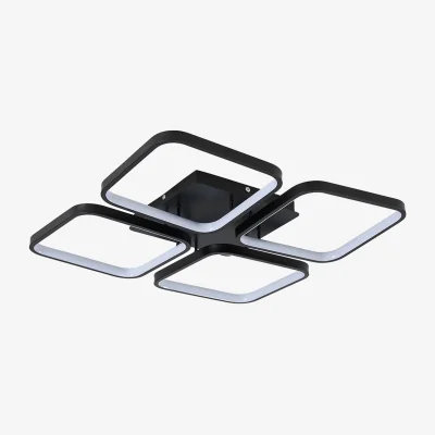 The Range 4-Light Square Adjustable LED Ceiling Light with Remote Control - Black