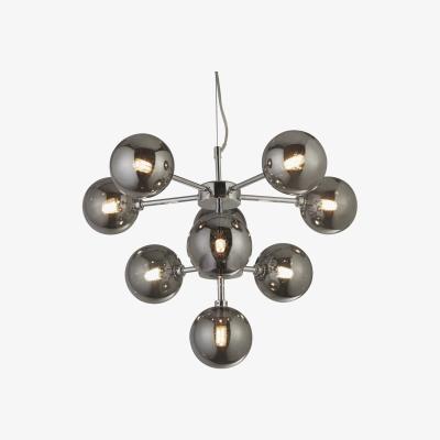 The Range 9 Light Chrome Pendant - Black