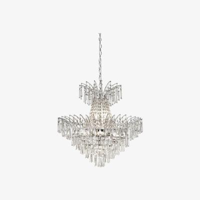 The Range Pernette 9 Light Pendant, Crystal Glass Drops, Chrome - Chrome