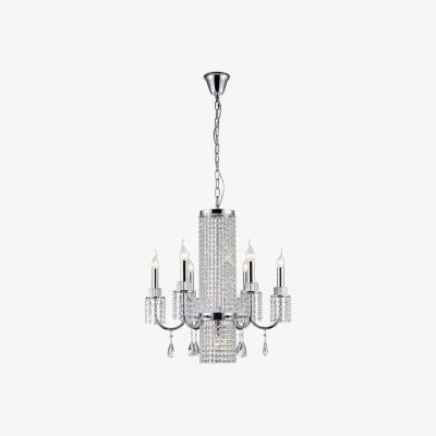 The Range Emily Ceiling Pendant Chandelier 6 Light Polished Chrome, Crystal - Polished Chrome