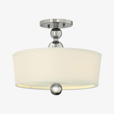 The Range Zelda 3 Light Semi Flush Ceiling Light Polished Nickel, E27 - Polished Nickel