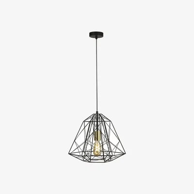 The Range Geometric Cage Pendant - Black