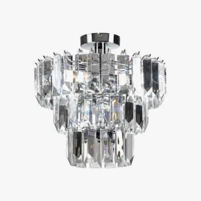 The Range Chichester Three Light Chrome Clear Acrylic Semi Flush Chandelier - Chrome