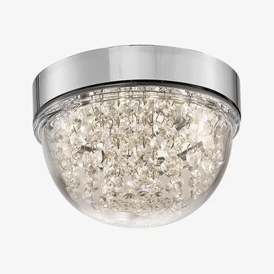 The Range Harper Small Ceiling 6W 500lm LED 4000K Polished Chrome, Crystal - Polished Chrome