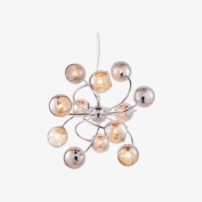 The Range Aerith 12 Light Multi Arm Pendant Flower Chrome, Smokey Mirror Tinted Glass, G9 - Smokey Mirror Tinted Glass