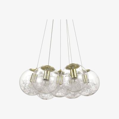 The Range Mapa 7 Light Cluster Ceiling Pendant - Brass