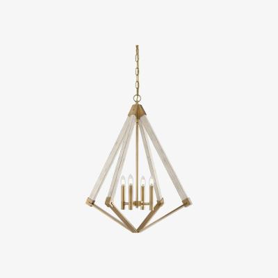 The Range View Point 4 Light Cage Ceiling Pendant - Brass Finish, E14 - Brass