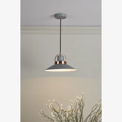 The Range Liden Single Pendant Graphite Copper