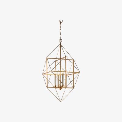 The Range Pescara 4 Light Ceiling Pendant Antique Gold  Silver Leaf - Antique Gold & Silver Leaf