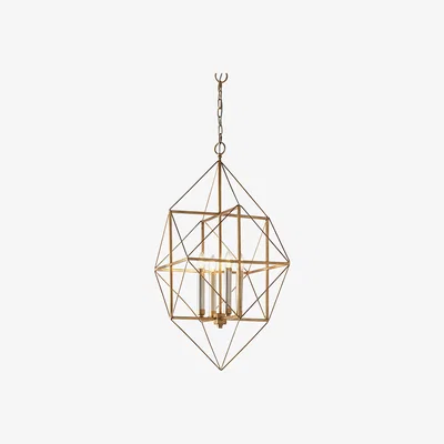 The Range Pescara 4 Light Ceiling Pendant Antique Gold  Silver Leaf - Antique Gold & Silver Leaf