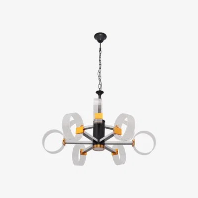 The Range Alicante Integrated Pendant Ceiling Light Black, Gold 76cm - Black