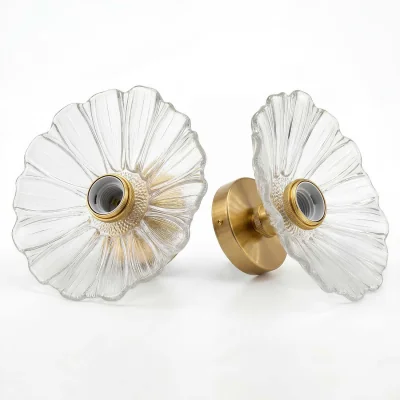 The Range Ceiling Light Flower Clear Glass Fixture Chandelier Flush Mount 2 PCS - White