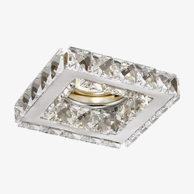 The Range Galaxy GU10 Square Recessed Downlight Polished Chrome, Crystal - Polished Chrome