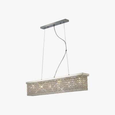 The Range Piazza Ceiling Pendant Rectangular 6 Light Polished Chrome, Crystal - Polished Chrome