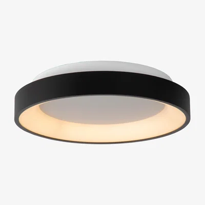 The Range Vidal 20cmModern Flush Ceiling Light Black - Black