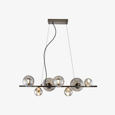 The Range Molly 7 Light Pendant Ceiling Light with Smoke Shades - Black Chrome