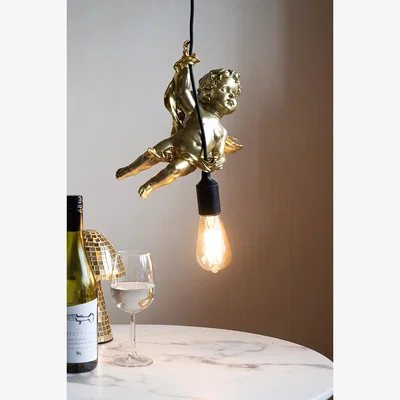 Rockett St George Quirky Gold Cherub Ceiling Pendant Light