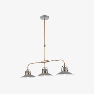 The Range Liden 3 Light Bar Pendant Graphite Copper