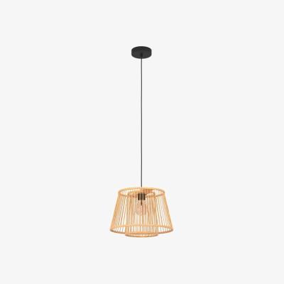 The Range Eglo HYKEHAM Natural Wood Pendant Light - black