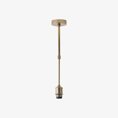 The Range Shaw Adjustable Drop Pendant Lampholder - Brushed Brass