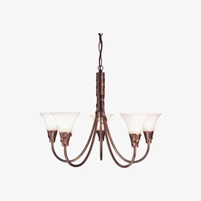 The Range Emily 5 Light Multi Arm Chandelier Copper Finish, E14 - Copper