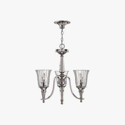 The Range Chandon Multi Arm Chandelier 3 Light Sterling Finish, E14 - Sterling